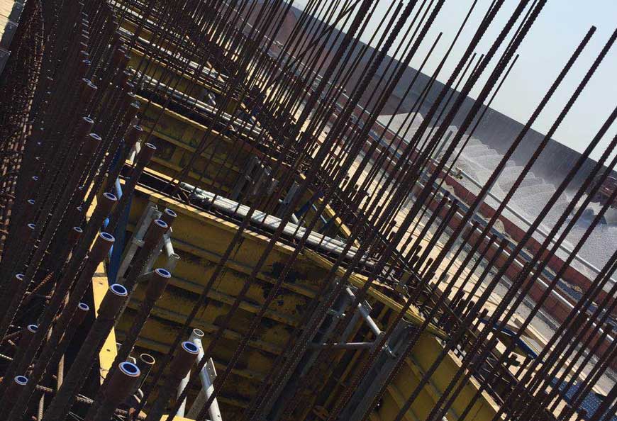 Patented shaft core wall corner formwork makes formwork stripping much easier and faster by crane lift.
